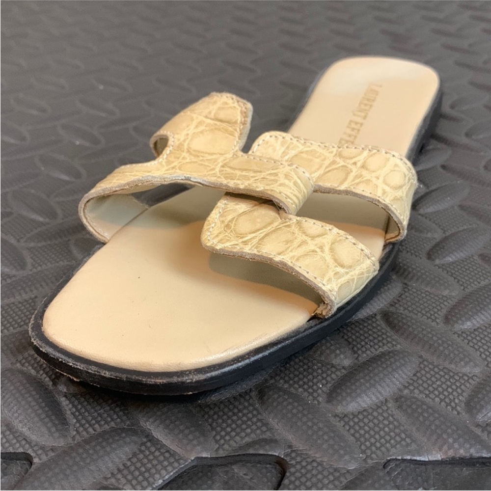 Laurent Effel cocodrile animal Women’s sandals Cream size 38